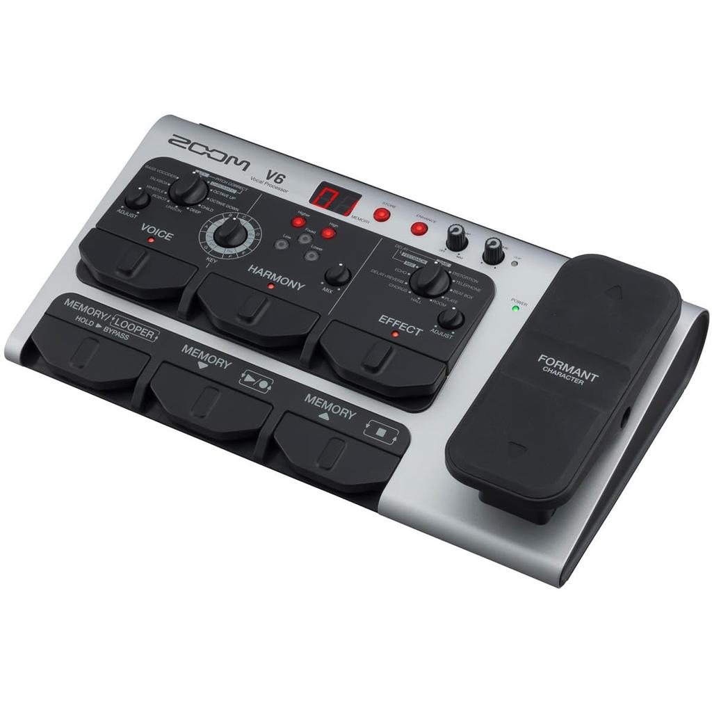 Zoom V6-SP Vocal Effect Pedal Formant Control Harmony Looper 10 Studio-Grade Effects for Studio and Live Performance