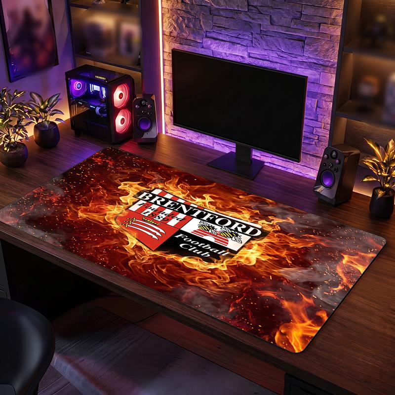 Brentford Football Print Large Mouse Pad, Anti-Slip Extended Gaming Desk Mat for Office Home
