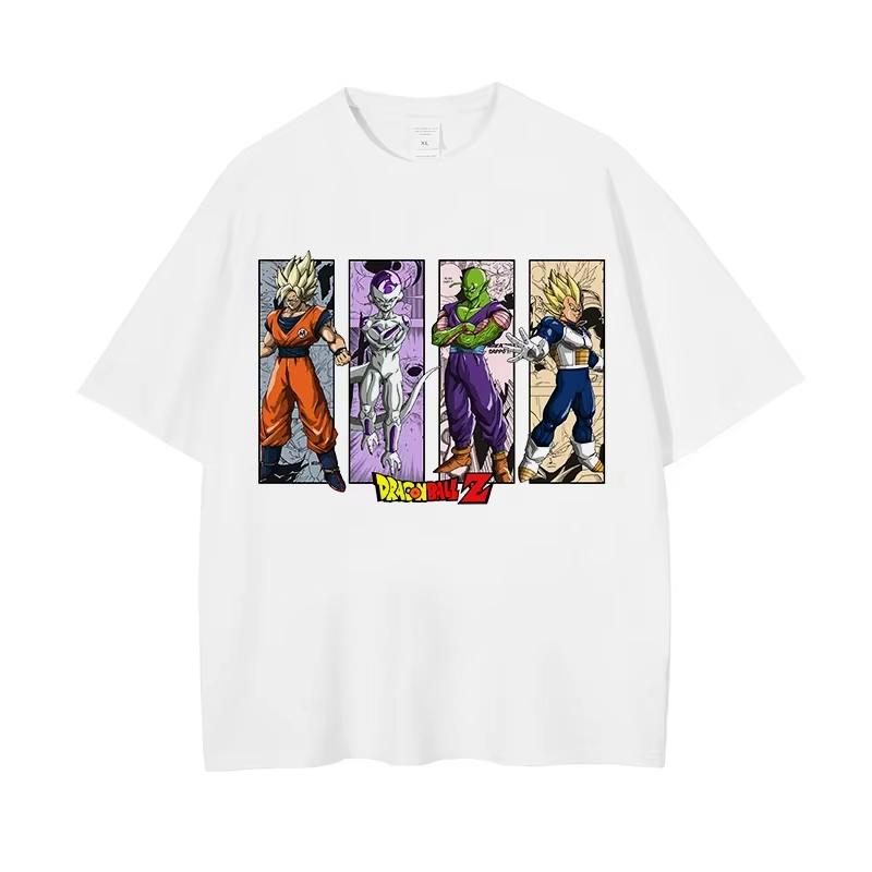 Unisexs Tshirt Japanese Anime Dragon Ball Print Tshirt Harley Cooku Cotton Tshirt Pop Street Style Shortsleeved Top White S