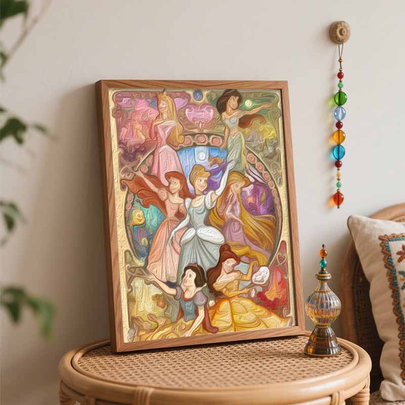 Disney digital oil painting Princess character art handmade diy gift home decoration