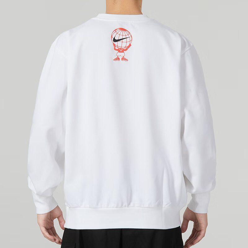 Nike Sweatshirts Men's White Crew Neck Moderate Regular FD9744-100