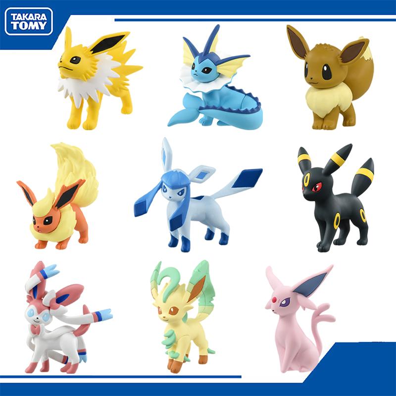 Pokémon Tomy Toy Figures Eevee Leafeon Sylveon Umbreon Espeon Flareon Vaporeon Jolteon Glaceon Pvc Action Collection Toy