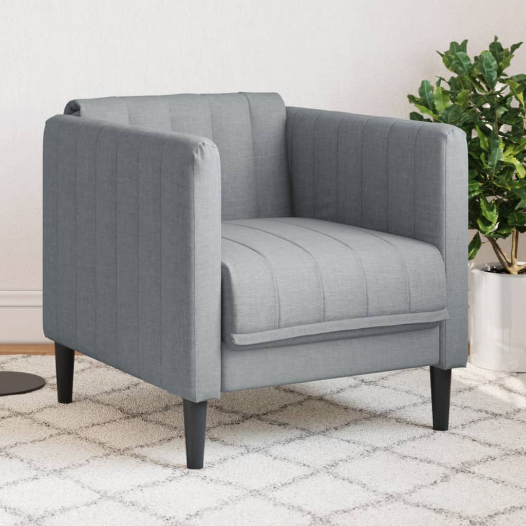 Armchair Light Grey Fabric