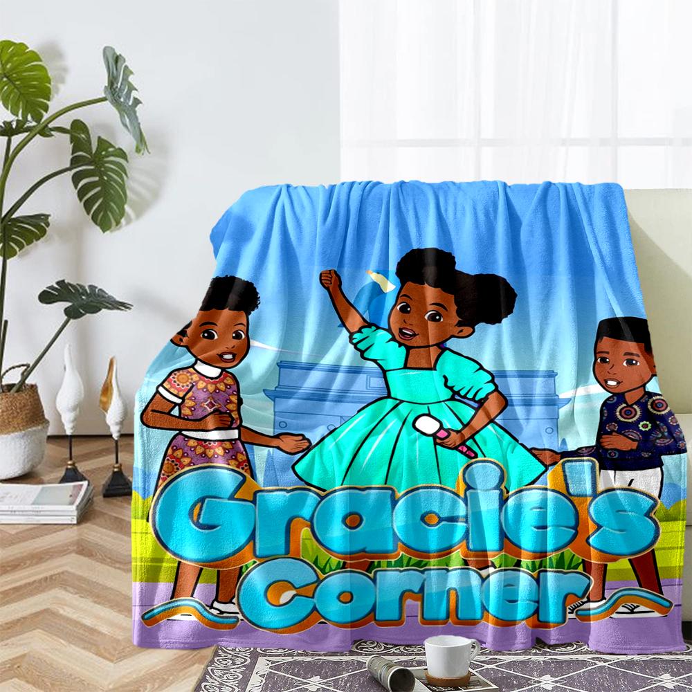 Gracie's Corner Theme Printed Blanket - Perfect for Couch, Bed, Travel & Outdoor Use | Machine Washable, Cozy & Durable.