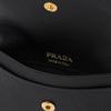 Prada Enamel Metal Triangle Logo Snap Closure Saffiano Leather Card Holder Women Card Holder Black 1MF028_QHH_F0002