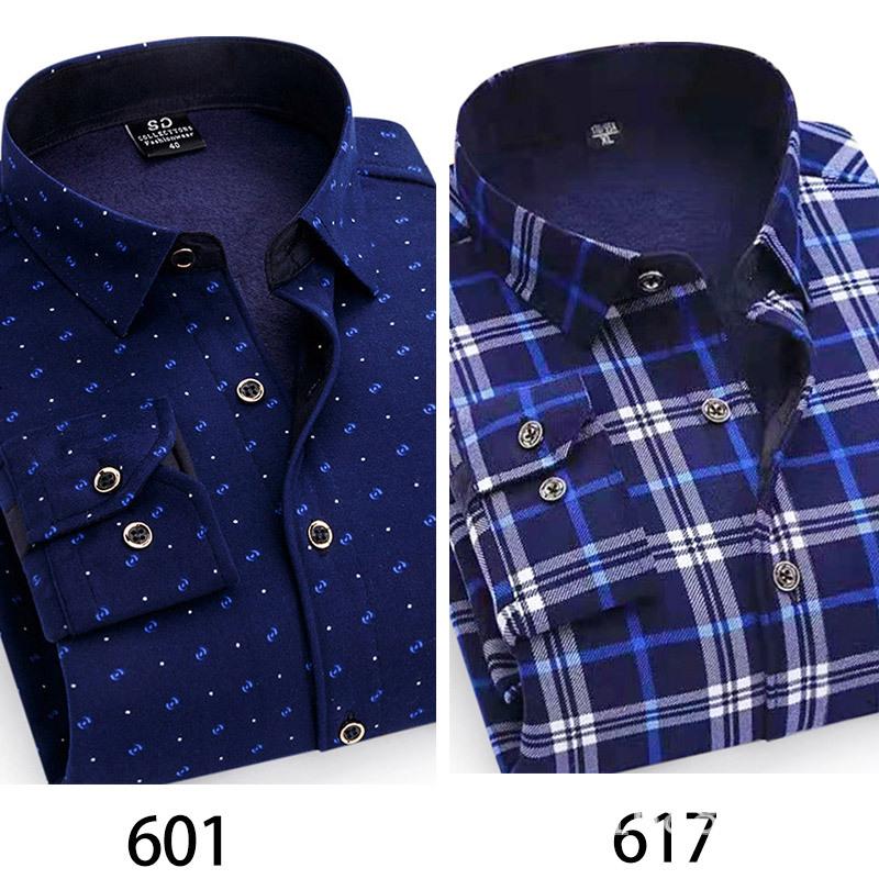 2024 Herren Kariertes Langarm Dickes Warmes Hemd für Herbst und Winter