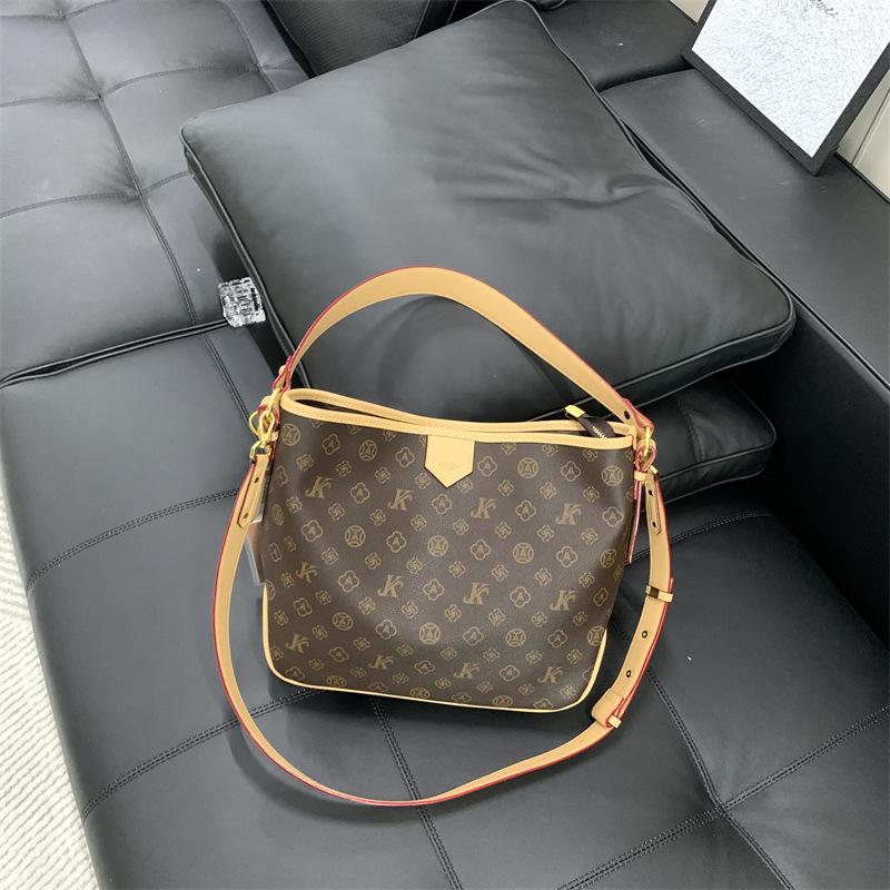 Early autumn new high-end mid-ancient tote bag contrasting color portable shoulder women's bag