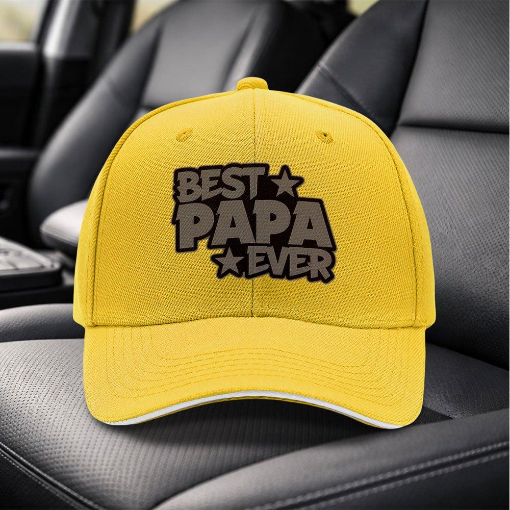 BEST PAPA EVER Adjustable Duckbill Baseball Cap  Classic Black Unisex Hat for Unisex  Women Lightweight Travel Gift