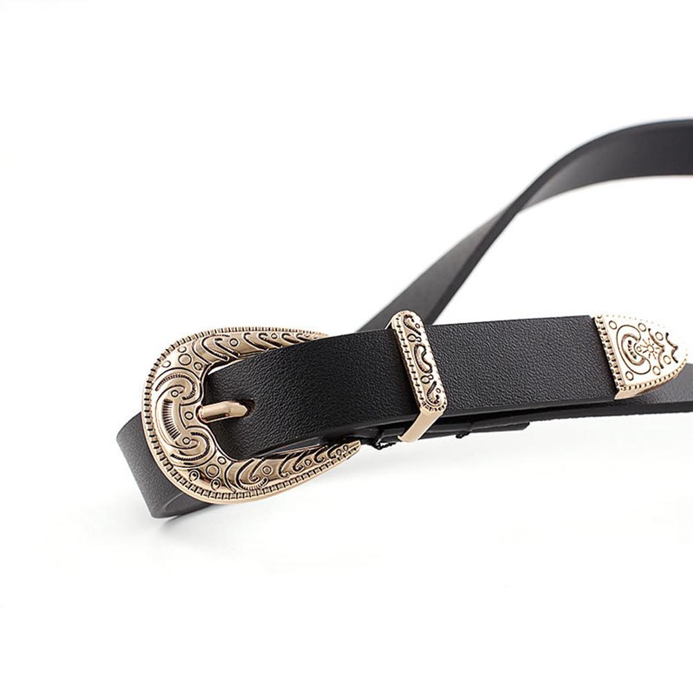 Women Retro Style Casual All Match Thin Metal Buckle Waist Belt