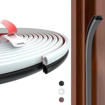 NOVÉ Zvukotěsné Těsnění Dveří Gumové Větruodolné Izolace Rámů Dveří Samolepicí Tvar D 6m Těsnění Dveří Domácnost