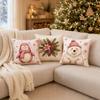 Soft Christmas Pillow Cover Pink Watercolor Style Santa Pillow Cover  Party Decoration