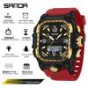 Sanda Men's Trendy Waterproof Multi-Functional Electronic Watches with Three-Time Zones for Casual Use
