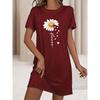 Women'S Fun Sleep Round Neck Nightgown, 'Let Me Sleep' Letter Polka Dot Printed Loose T-Shirt
