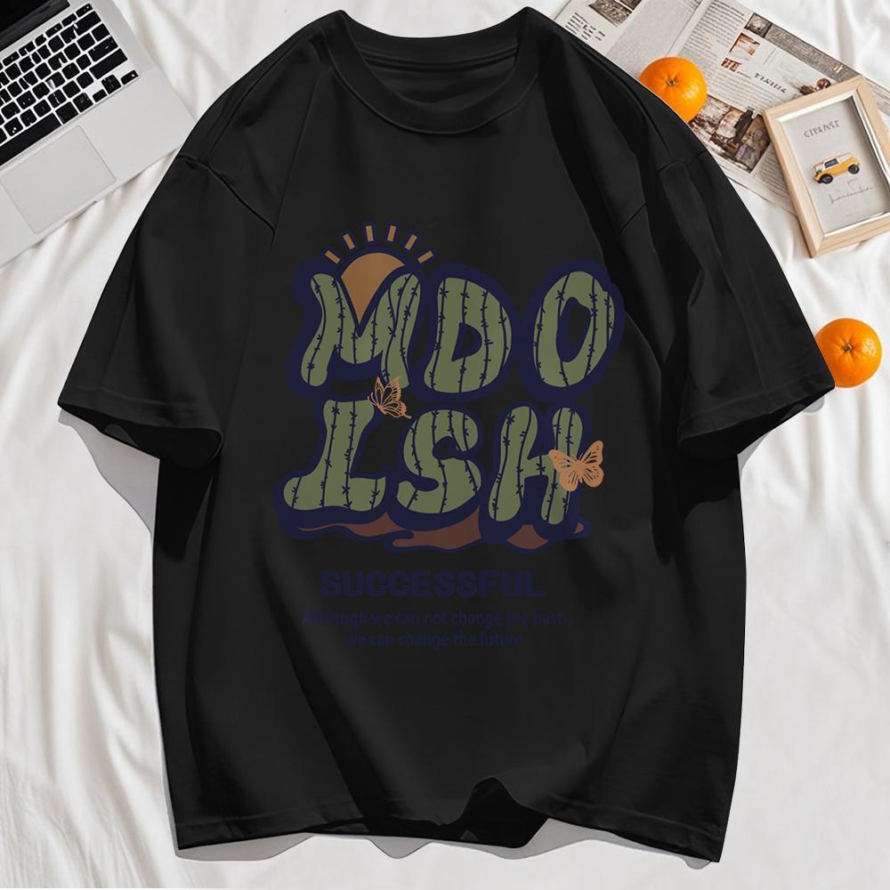 T-shirt Homme d'Été à Col Rond avec Impression de Texte Inspirant Réussi Coton Vêtements Hip Hop Streetwear
