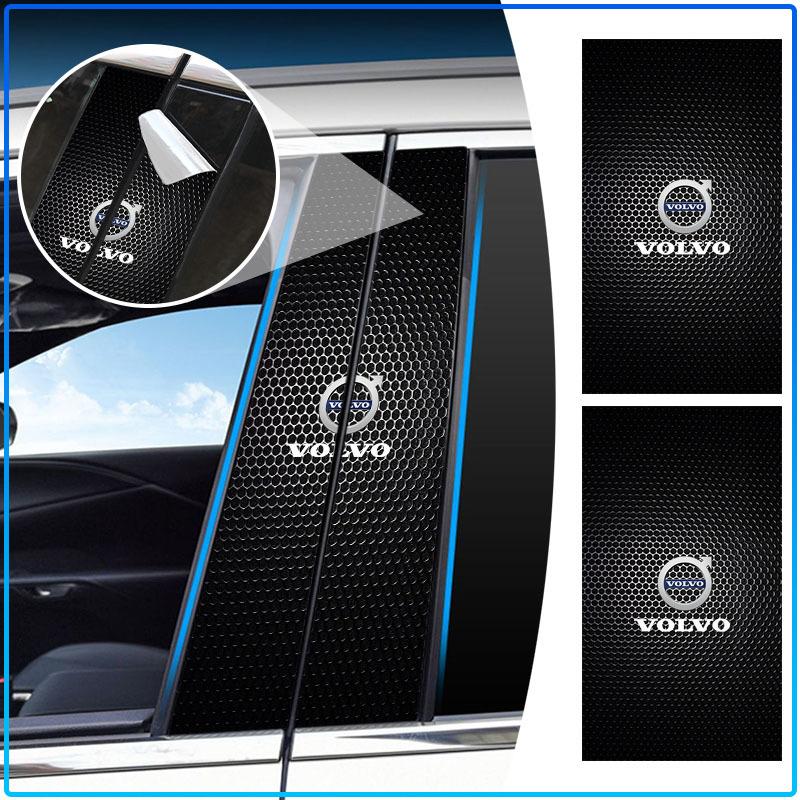 For Volvo S80 XC90 S40 V60 XC60 S60 C70 V50 XC70 V70 2Pcs Car Center Pillar Badge Anti-scratch Protector Films 3D Stickers Decorative