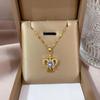 **Lively Women's Necklace: Titanium Steel & Gold-Plated Copper Clavicle Chain**