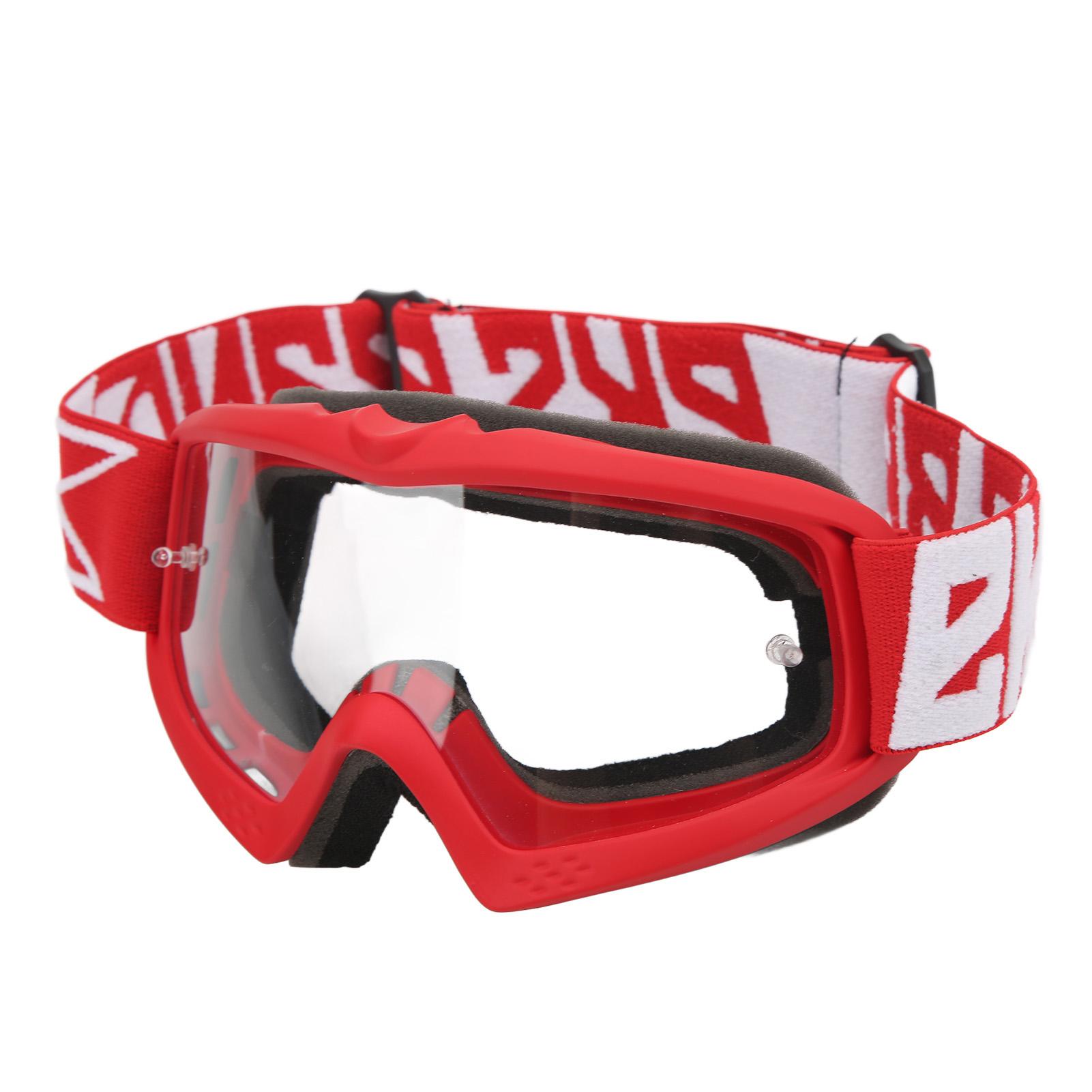 

Motorcycle Goggles Transparent Scratch Proof Adjustable Motocross Goggles for Child Teenager Adult Cycling Climbing 8060 Red Frame