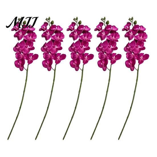 No Watering Faux Phalaenopsis for Tabletop Artificial Silk Orchid Flower Home Decor, Realistic Velvet Plant Maintenance Free Floral Arrangements