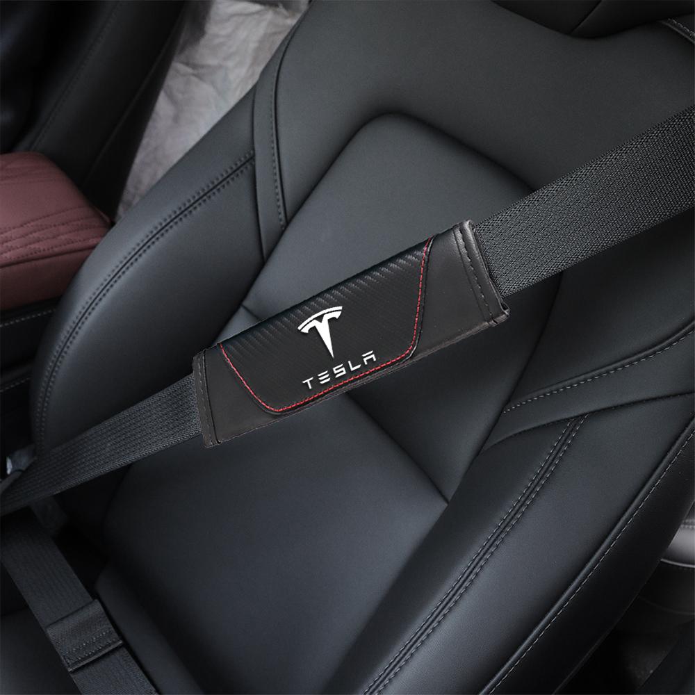 2pc/set Car Seat Belt Shoulder Cushion  Protector Pad Accessories For Tesla Model 3 Model S X Model Y Roadster SpaceX Cybertruck
