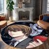 1pc D-Death Note  Carpet, Round Rug, Comfortable, Suitable for Entryways, Living Rooms, Office, And Bedrooms, Christmas Decoration