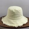 Cappello a secchiello in cotone con frange  Morbido cappello da pescatore  Forma in filo di alluminio Lavabile in acqua  Cappello a secchiello tinta unita da donna per tutte le stagioni