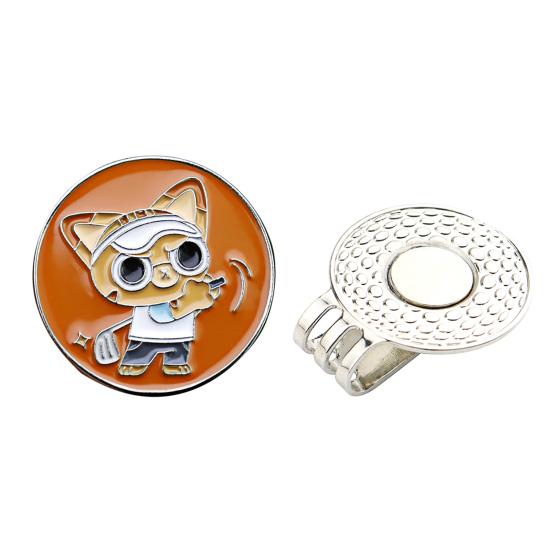 Enamel Cat Golf Ball Marker Magnetic Hat Clip Men Women Golfer Hats Pants Bags Visors Belts Metal Clip Golf Accessories Enthusiasts Gift