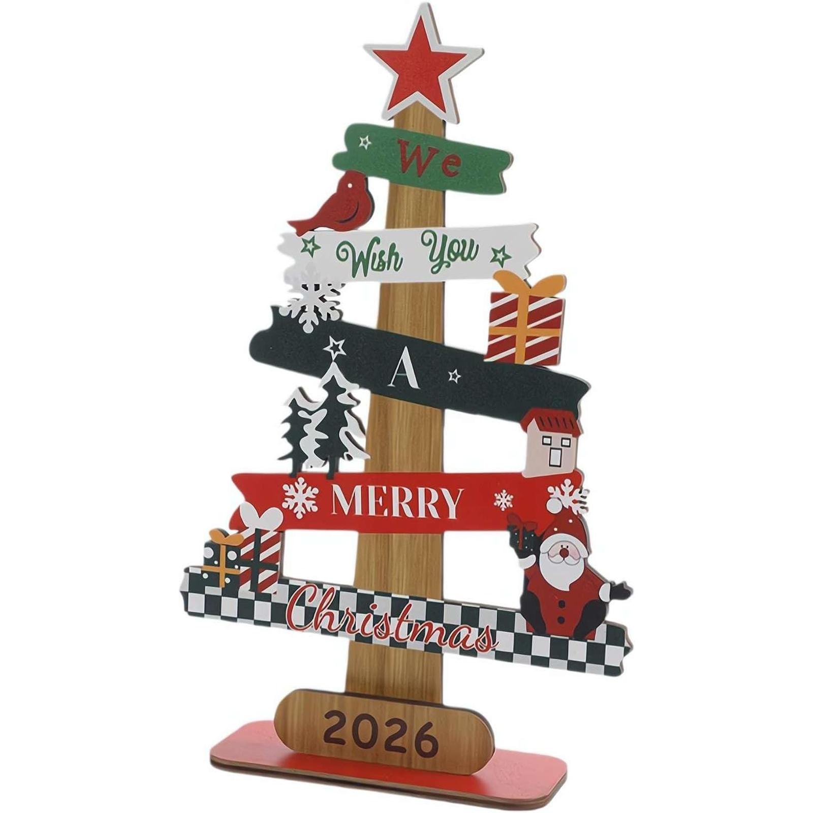 

Christmas Wooden Ornament - Dwarf Santa Snowman Tabletop Decor, Natural Wood Desktop Decoration For Living Room , Cute Cartoon Holiday Home Decor Art One Size