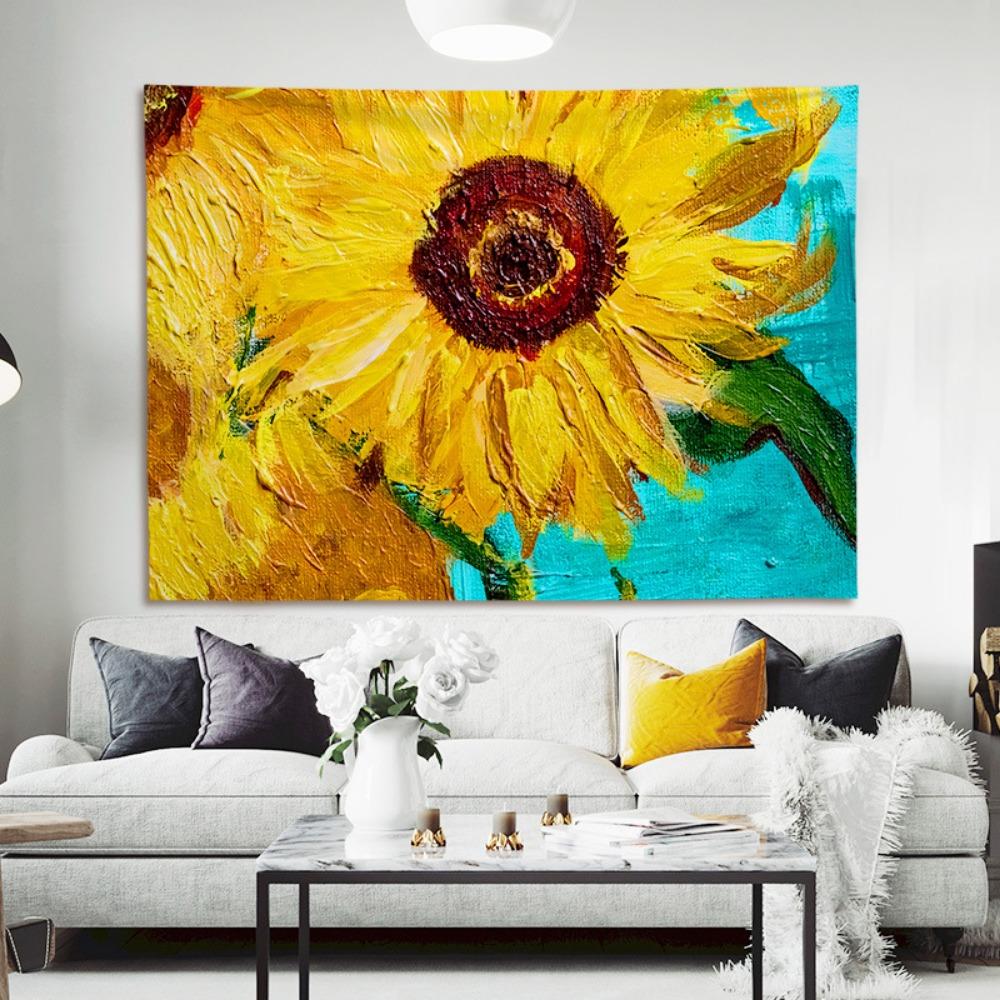 Nordic Style Oil Painting Background Cloth, INS Hanging Cloth, Bedroom, Dormitory, Guesthouse Decoration, Bedside Background Wall Cloth, Tapestry