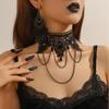 Lady Chokers Leaf Tassel Women Neck Jewelry Accessory Girl Lace Gothic Vintage Sexy Fashion Velvet Rose Beads Flower Necklace