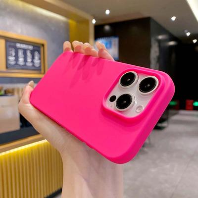 iPhone 16 15 14 13 12 11 Pro Max 16Pro için Yeni Düz Renk Telefon Kılıfı Yumuşak Silikon Darbeye Dayanıklı Koruyucu Aksesuarlar Kapak