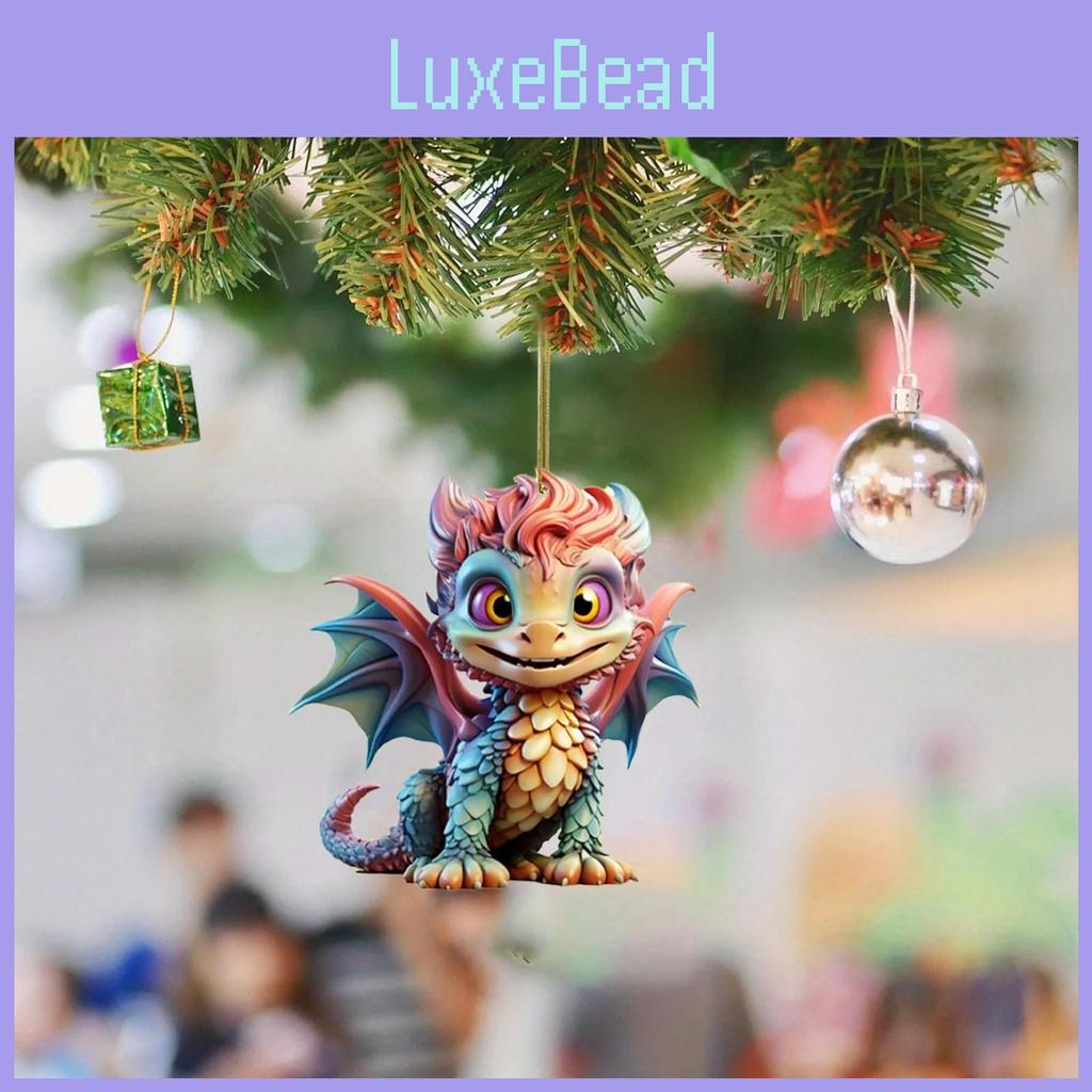 Adorable Cartoon Christmas Dragon Car Pendant Decorative Ornament For Festive Charm