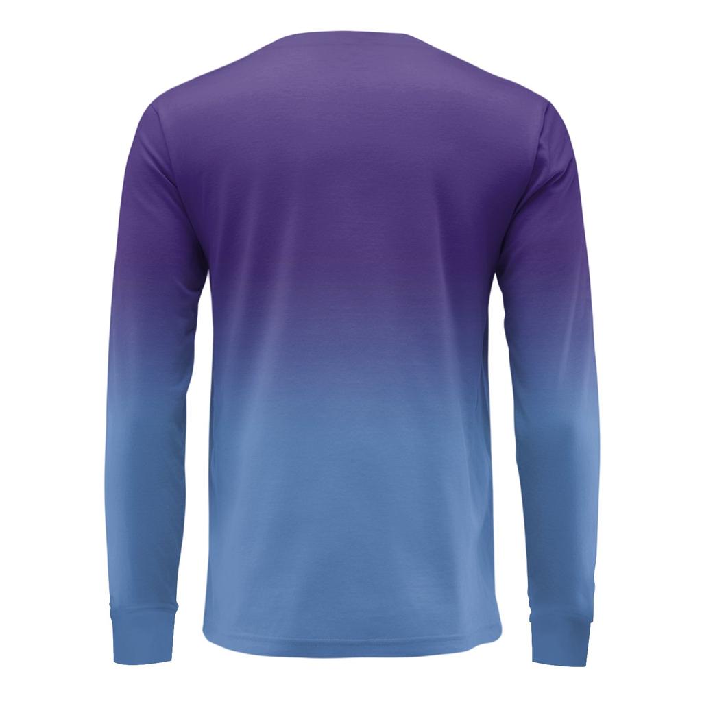 Men's V-neck Casual Fashion Printed Long-sleeved T-shirt Top