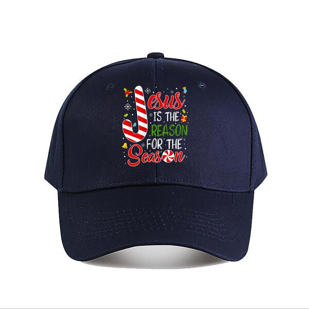 Jesus Is The Reason Christmas Candy Cane Decor Baseball Cap Fashion Unisex Sunhat Womens Outdoor Sports