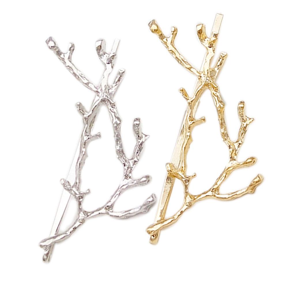 Fashion Girls Headwear Alloy Fashion Elegant Metal Tree Branch Hair Clip Jewelry
