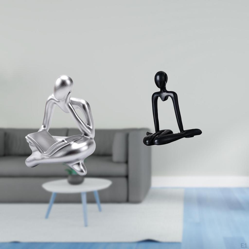 Abstract Thinker Statue Sculpture Decorative Figurine Ornament Figure for Tabletop Living Room Shelf