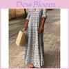 Polyester Vintage Long Dress With 3d Print And Pleated Style For Casual Fashion