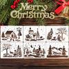 Christmas Stencils Merry Christmas Decorations for Home 2025 Navidad Natal Xmas Wall Window DIY Stencils Ornament New Year 2026
