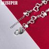 925 Sterling Silver FULL Heart AAA Zircon Chain Bracelet Jewelry