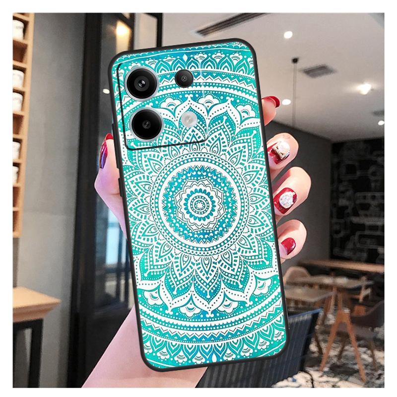 Indian Floral Henna Mandala Case For Xiaomi Redmi 12 13 C 9C 10C Redmi Note 13 Pro 9 10 11 12 9S 10S 11S 12S Back Cover