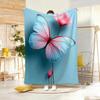Artistic Pattern B-butterflyS Throw Lightweight 240g Flannel Blanket Soft Skin-friendly for Summer Cooling