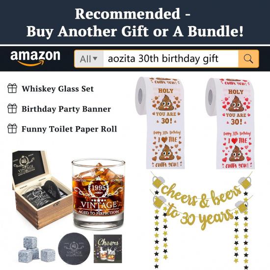 Cheers & Beers to 30 Years Gold Glitter Banner - 30th Birthday Decorations for Him/Her - 30th Birthday Gifts - 30 Years Anniversary Decorations -