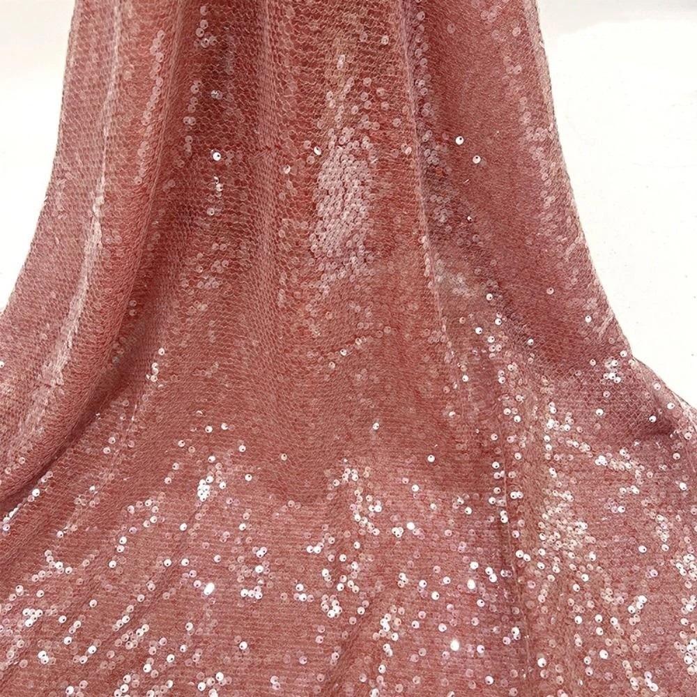 DIY 5mm Dense Glitter Fabric Sequin Embroidered Mesh Sparkle Fabric Bead Lace Material Stage Costumes