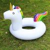 Summer Pool Inflatable Toys Cartoon Unicorn Shape Swimming Ring Toys for Kids Adults PVC Thickened  Air Beach Party Water