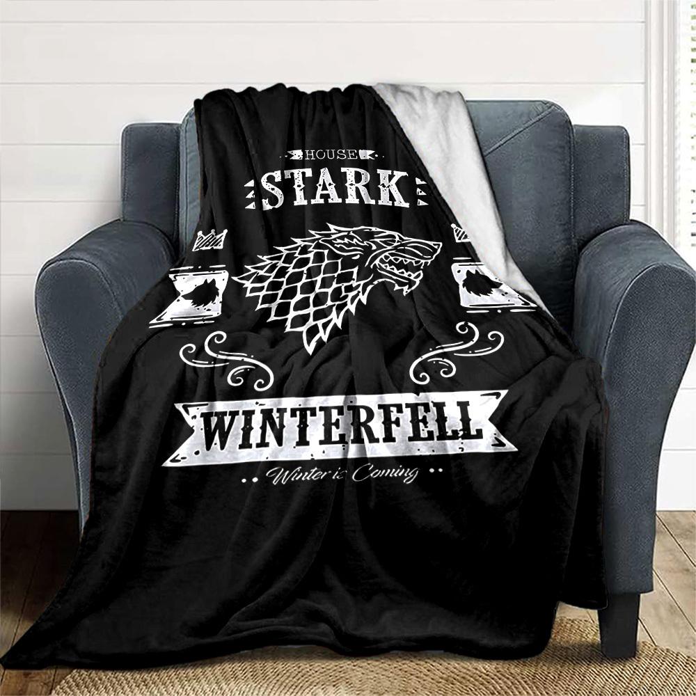 1 Stück Haus Stark Winterfell Überwurfdecke Weiche Flanelldecke, Gemütlich für alle Jahreszeiten Polyester Perfekt für Zuhause, Büro