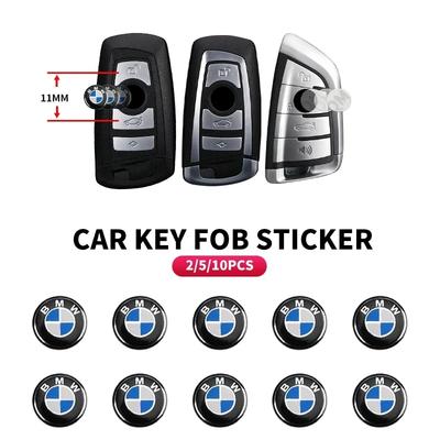 2/5/10 Stück 11/14mm Auto Schlüssel Aufkleber Logo 3D Metall Emblem Autozubehör für E46 E90 E60 F10 F30 F20 E39 E36 E70 F25 F15 E53 E92 E87 G30