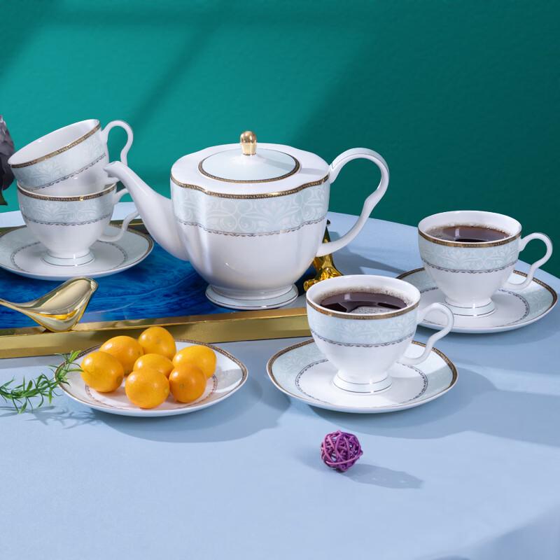 Duocai 9-Piece Bone China Coffee Set - Graceful Time