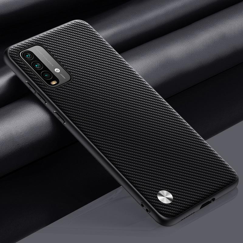 

Luxury PU Leather Case For Xiaomi Redmi 9T Back Cover Matte Silicone Shockproof Full Protection Phone Case For Redmi 9 T Redmi9T For Redmi 9T матовий чорний колір