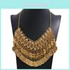 Vintage Boho Quasten-Münz-Halskette mit geometischem Anhänger für Damen Schmuck Geschenk