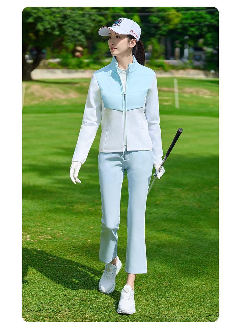 Women's Windproof Long Sleeve Golf Jacket - Autumn/Winter Sunscreen, Korean Style, Warm and Slimming Sportswear