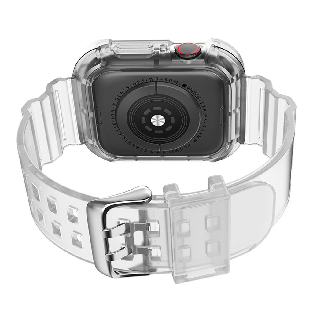 Replacement Watchband TPU Adjust Size Prevent Fading Simple Style Watch Strap for Iwatch Transparent for 38 40 41mm